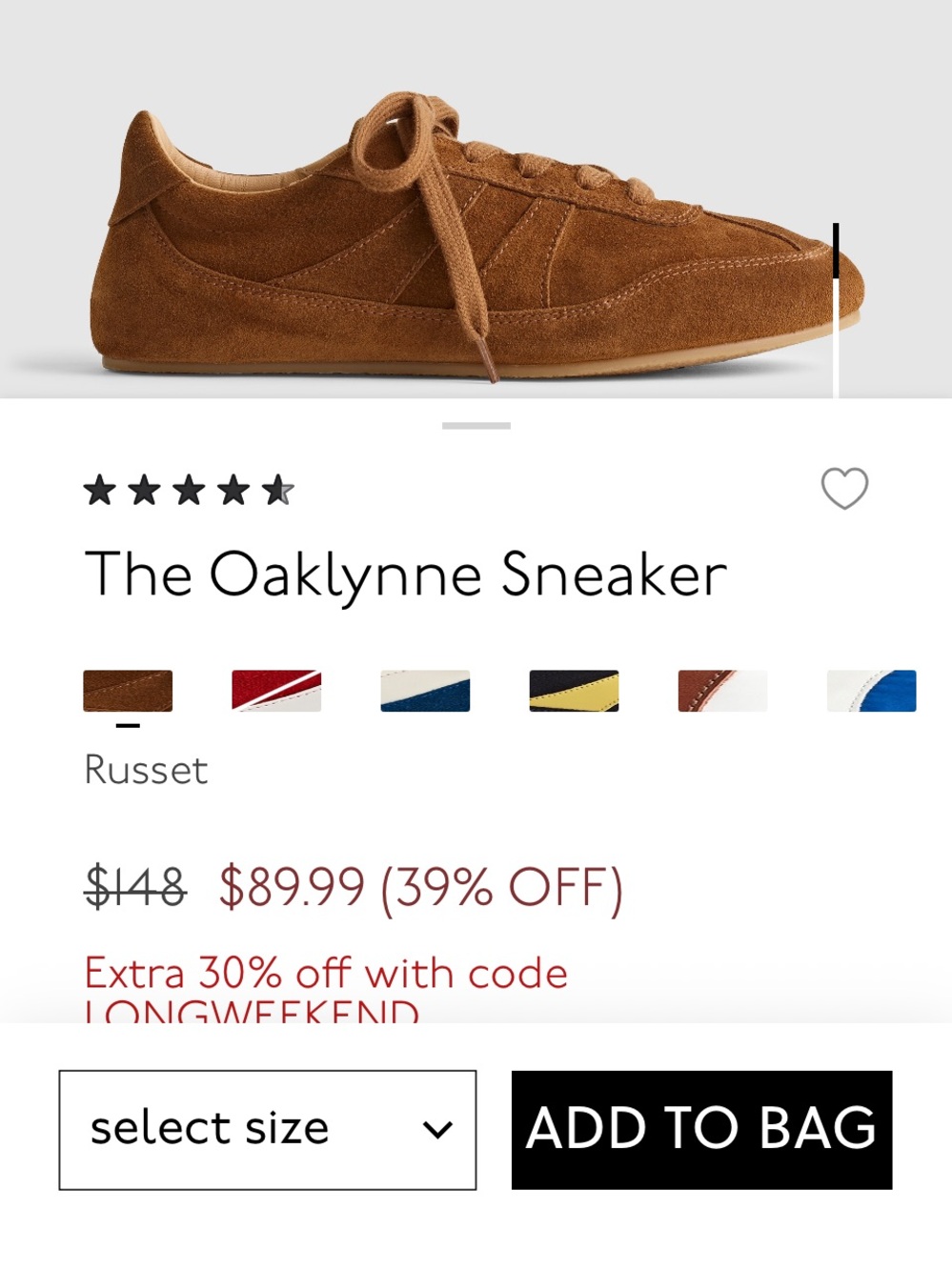 NEW Madewell Oaklynne Sneaker